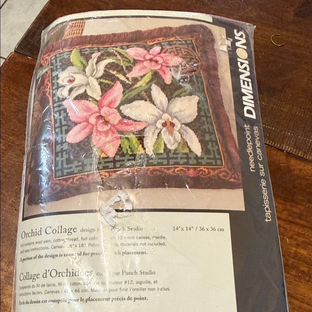 DIMENSIONS Needlepoint Kit "Orchid Collage" 2006 New Old Stock